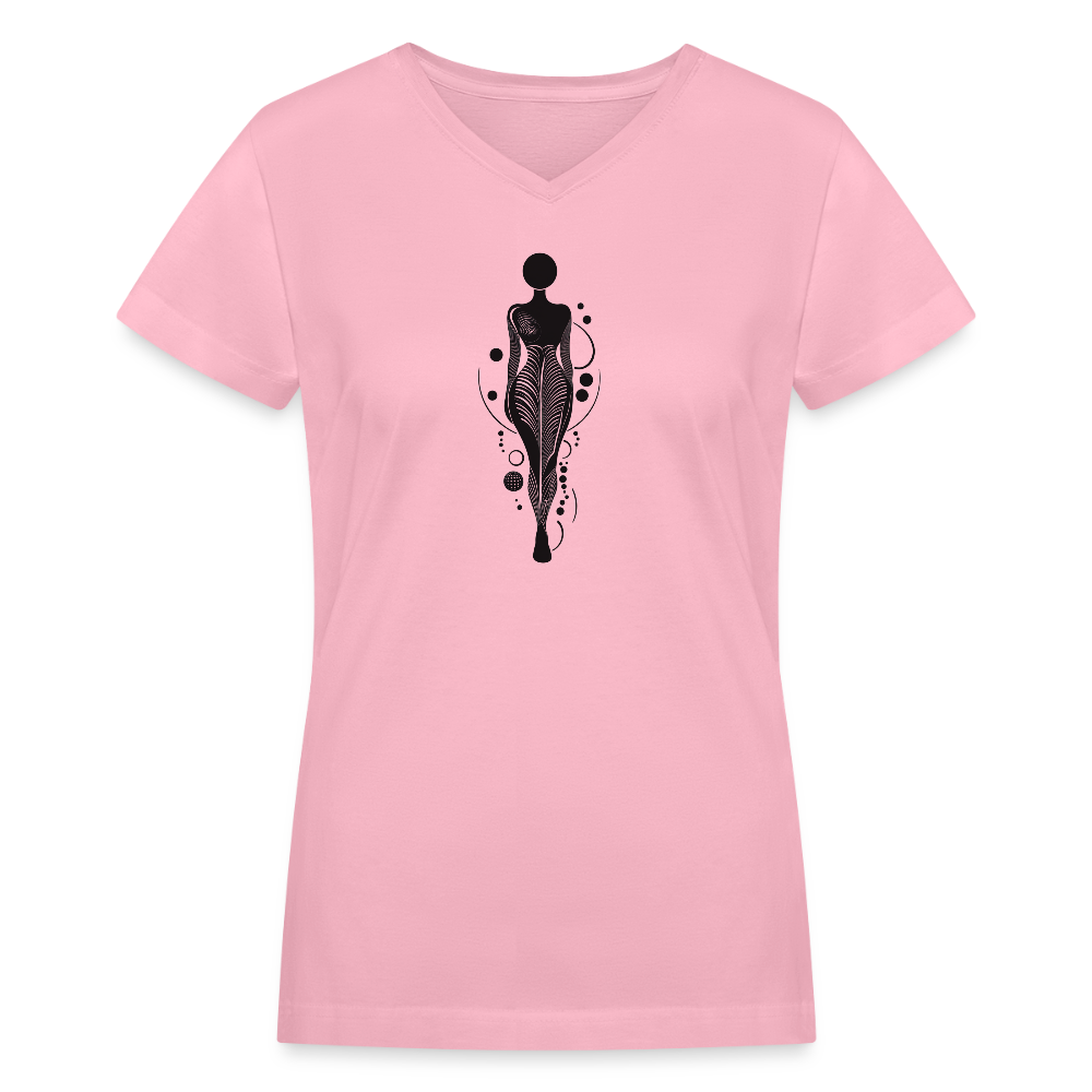 Divinely Flowing V-Neck - pink