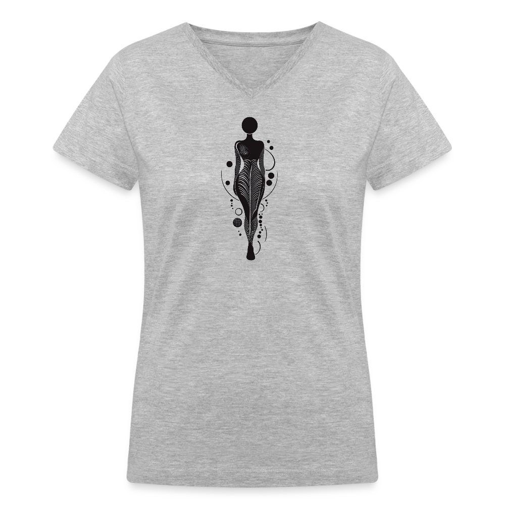 Divinely Flowing V-Neck - gray