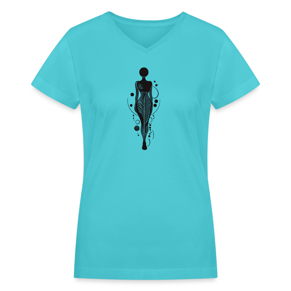 Divinely Flowing V-Neck - aqua